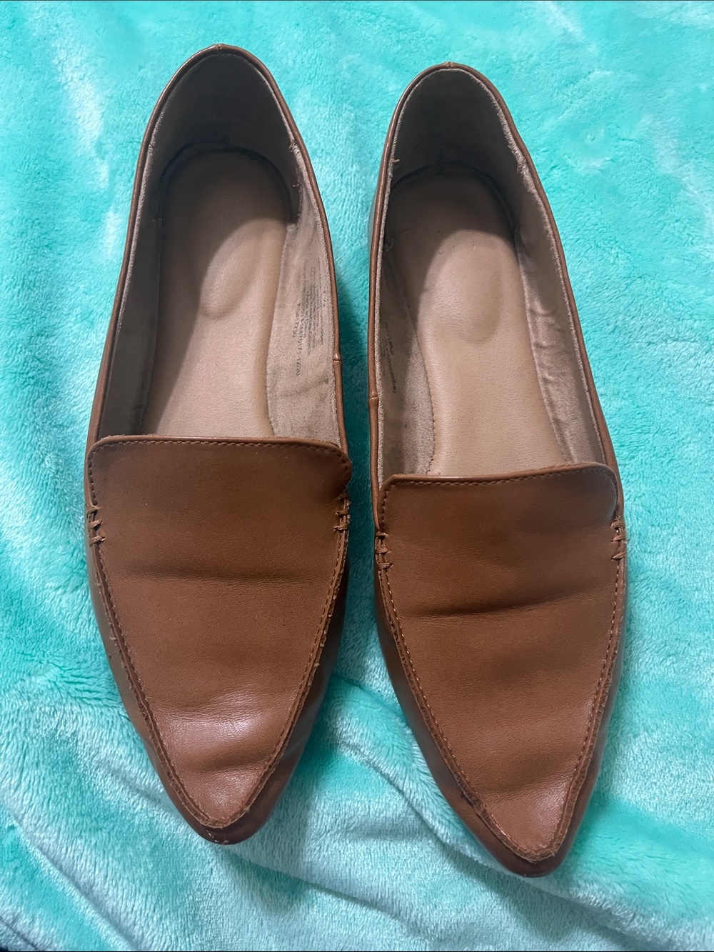 a new day Brown Pointed Toe Slip-On Loafers
